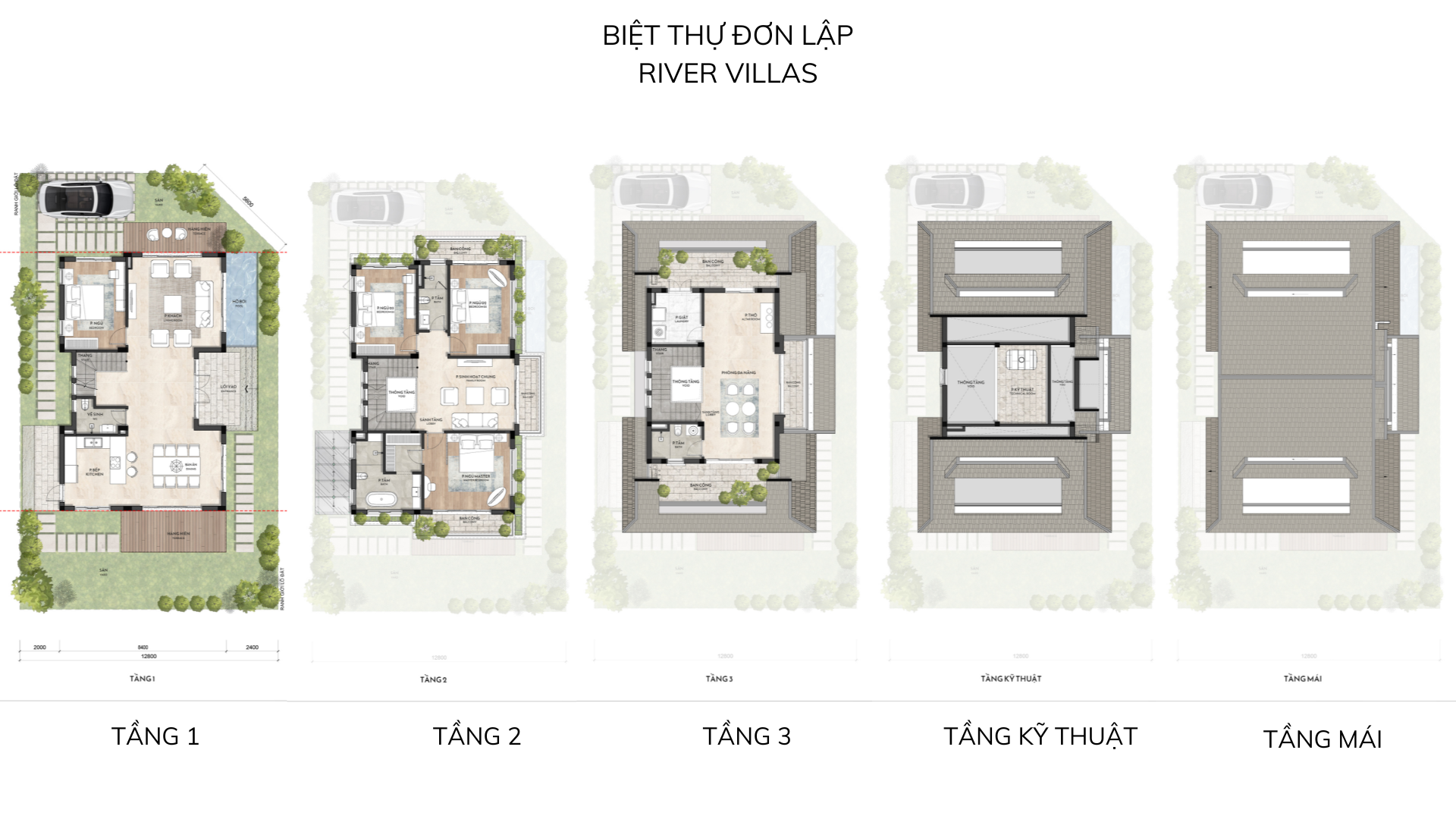 Layout biệt thự đơn lập Riverwalk Villas