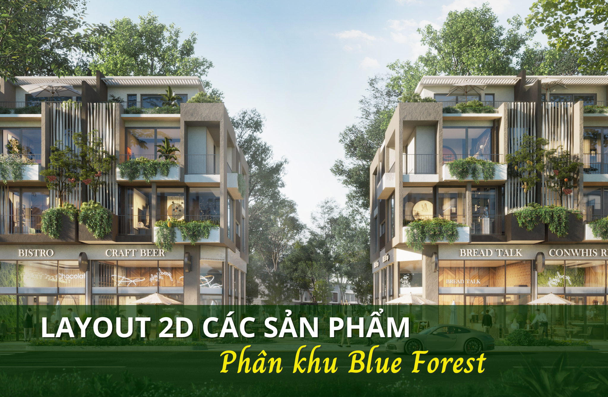 Mặt bằng và layout chi tiết các sản phẩm bất động sản tại phân khu Blue Forest