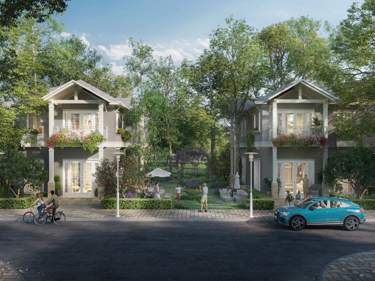 Các căn Park Villa đơn lập với không gian sống riêng tư tại phân khu mùa Xuân, mùa Hạ