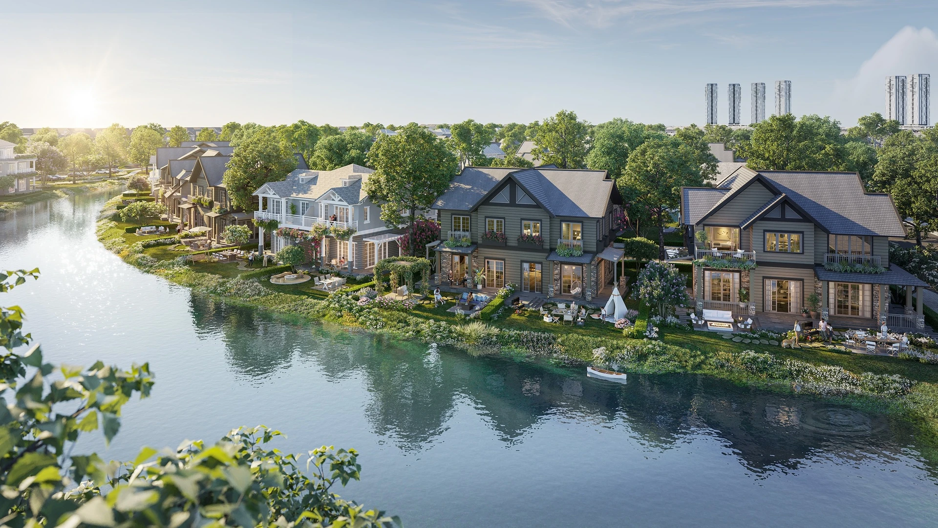 Thiết kế nhánh đảo uốn cong giúp tối ưu tầm view các căn biệt thự Retreat Island
