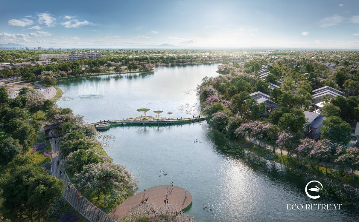 Phân khu biệt thự rừng Forest Retreat tiếp giáp với hồ Thiên Nga 12ha