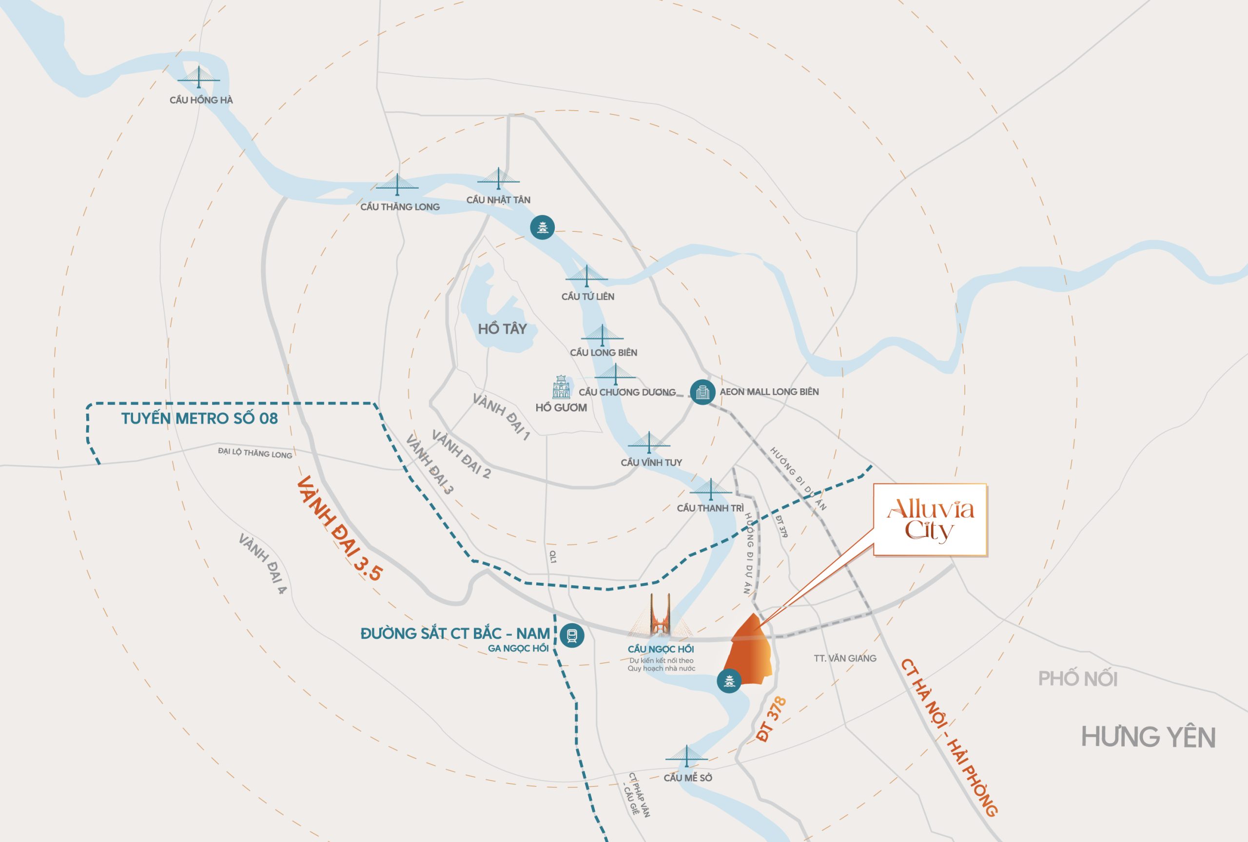 Tuyến đường vành đai 3.5 sẽ đi qua dự án Alluvia City