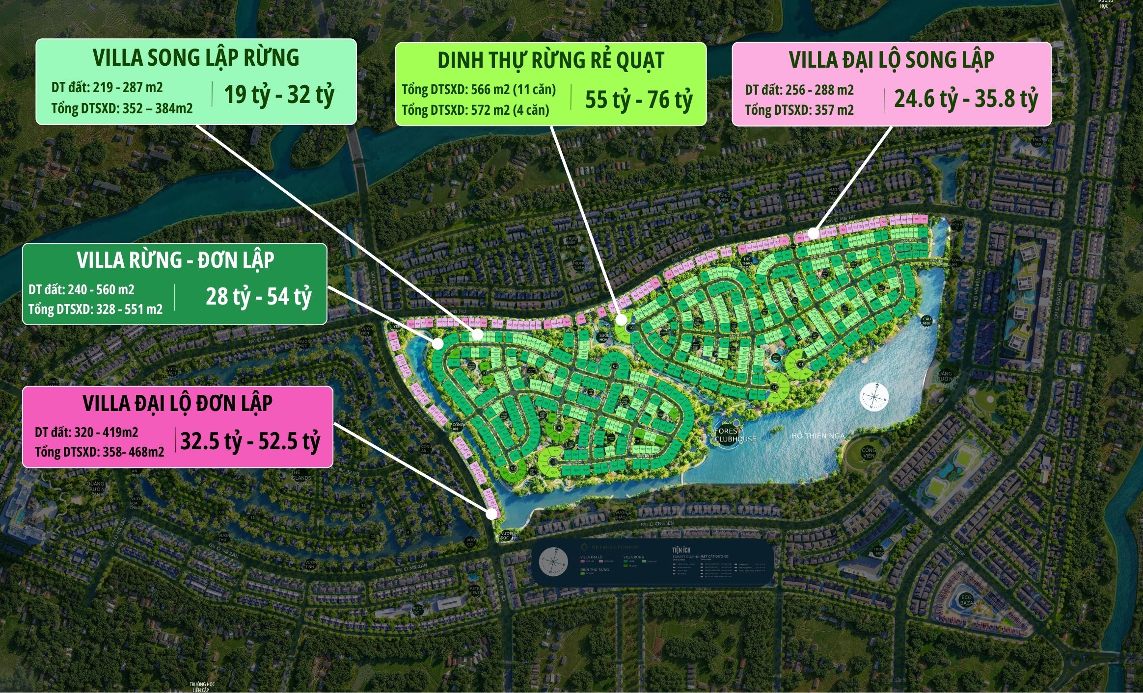 Chi tiết mặt bằng biệt thự Retreat Forest