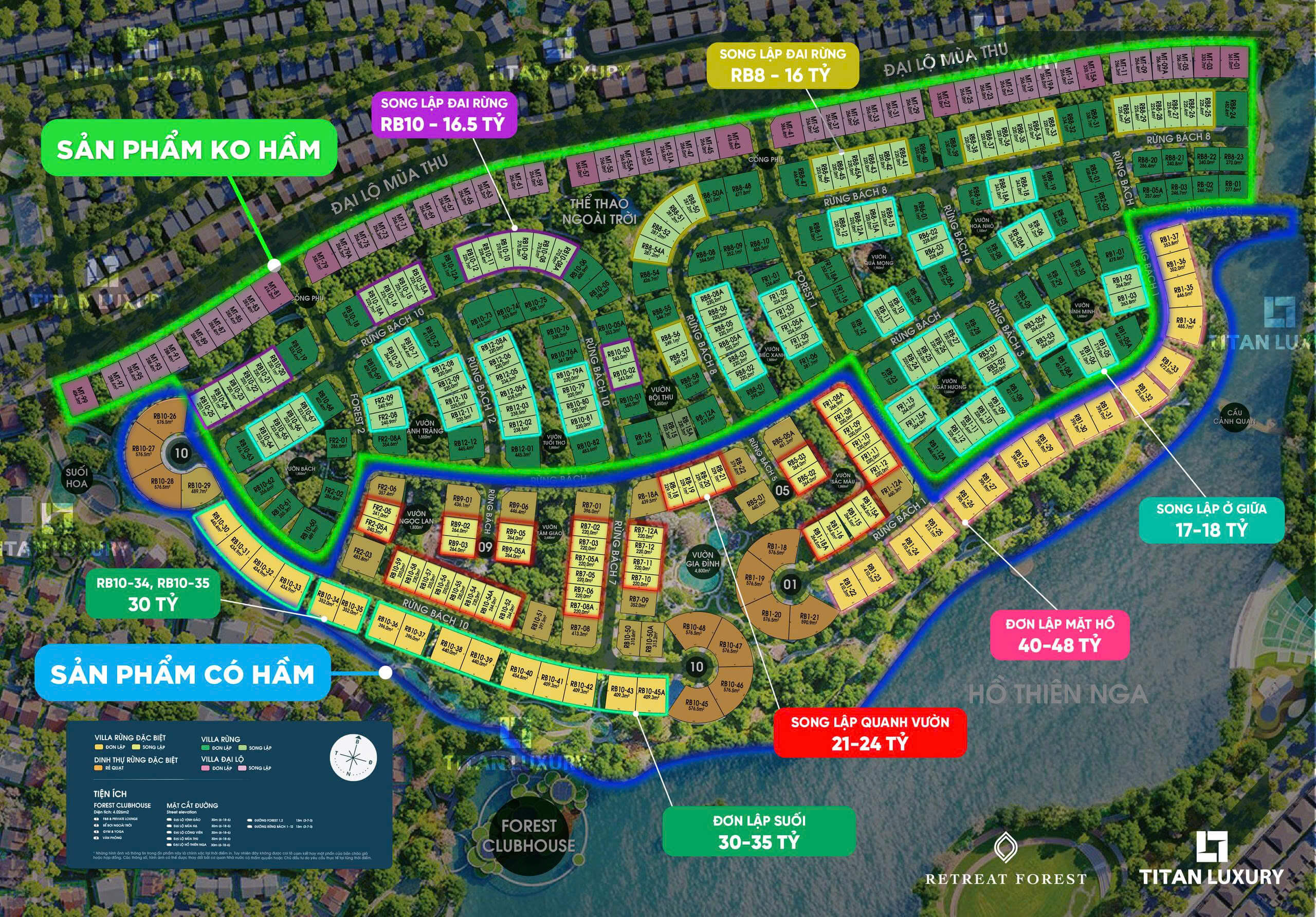 Cập nhật giá bán biệt thự rừng Retreat Forest mới nhất