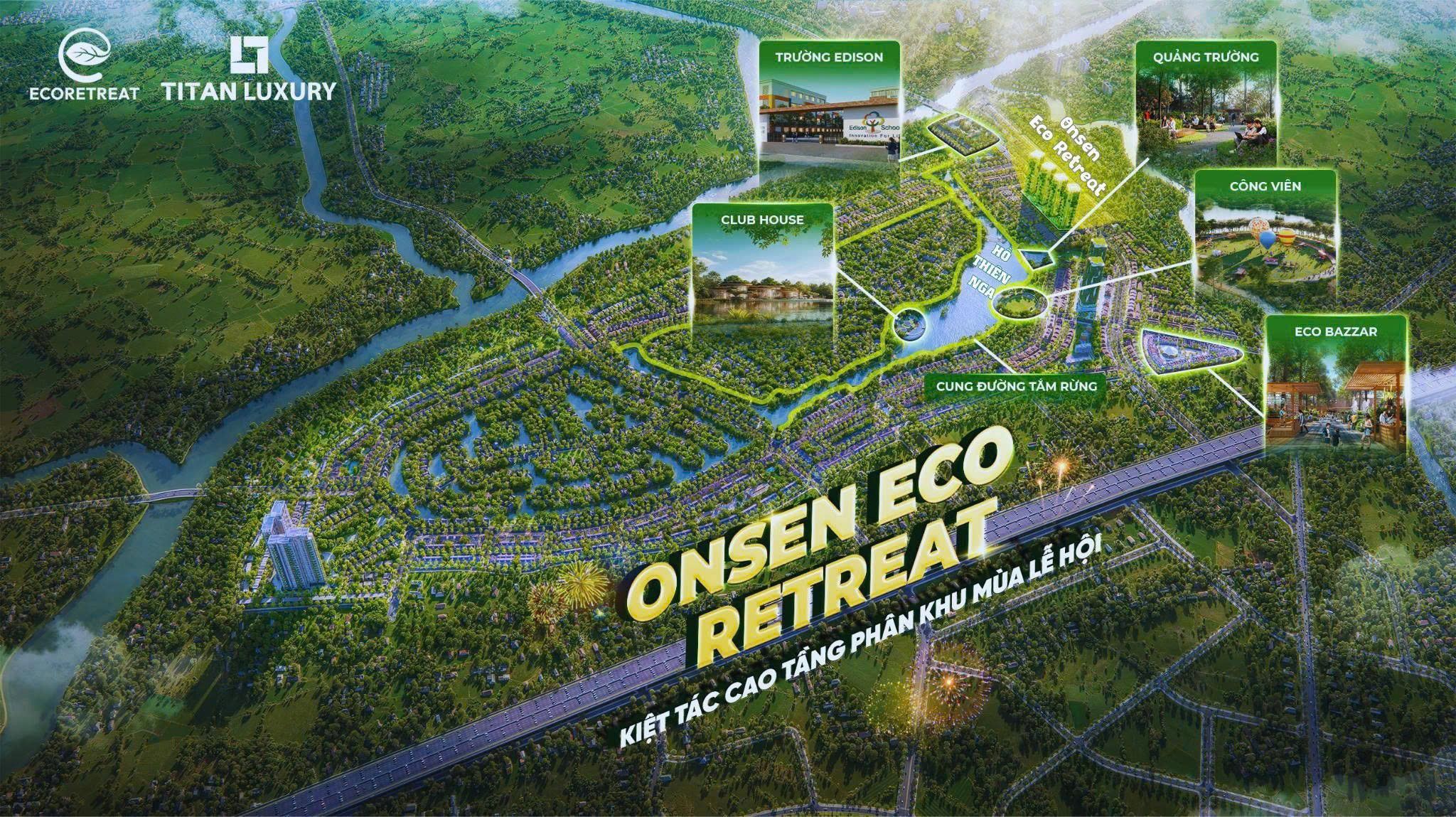 Vị trí căn hộ Onsen Eco Retreat – tâm điểm kết nối của phân khu Mùa Lễ Hội