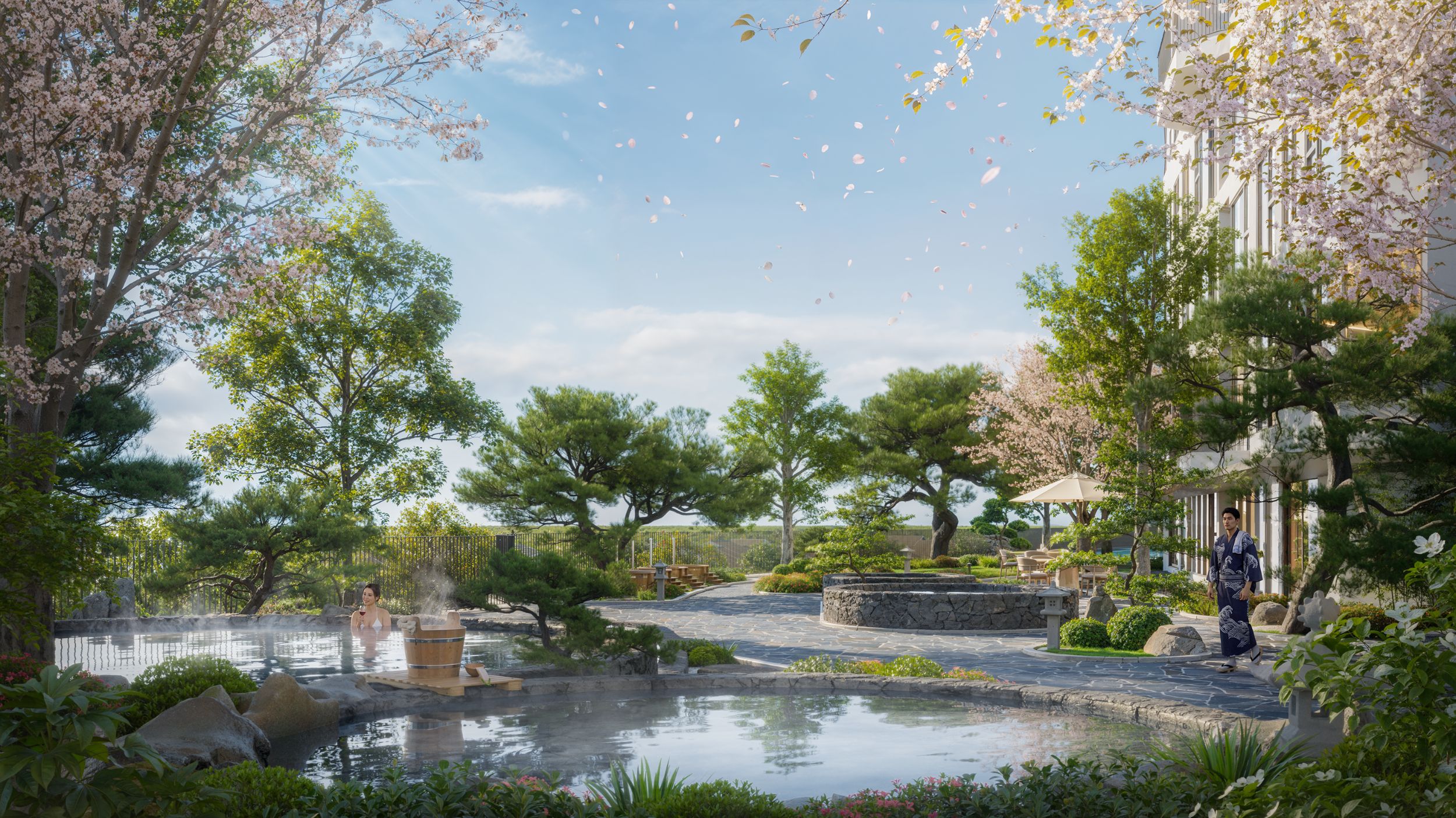 Sự khác nhau giữa tiện ích khoáng nóng tại Forest Onsen Eco Retreat và The Landmark Ecopark Hưng Yên